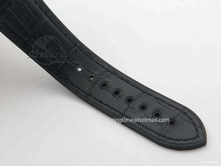 0427 Planet Ocean 45mm GMT DLC RG JHF Best Edition Black Dial On Leather Strap A Soft 8193